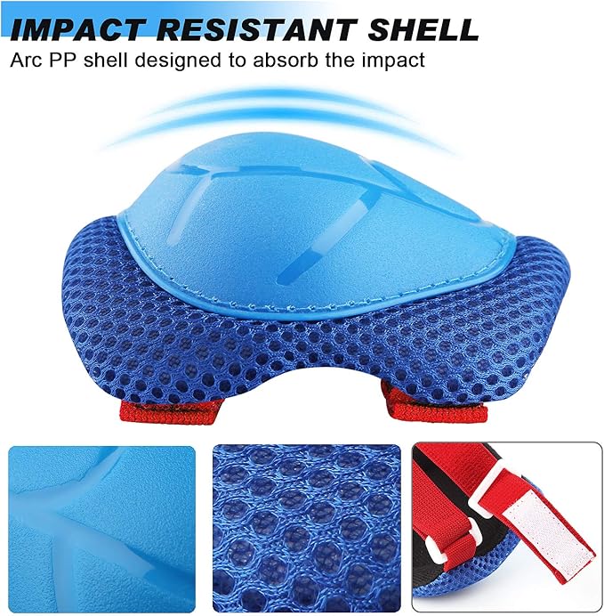Kids Protective Gear Set Knee Pads for Kids 3-14 Years Toddler Knee and Elbow Pads with Wrist Guards 3 in 1 for Skating Cycling Bike Rollerblading Scooter