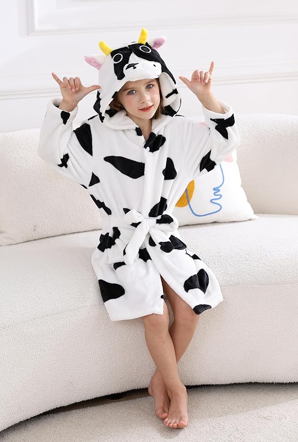 CuteOn Bathrobe for Women Soft Fleece Hooded Plush Loungewear
