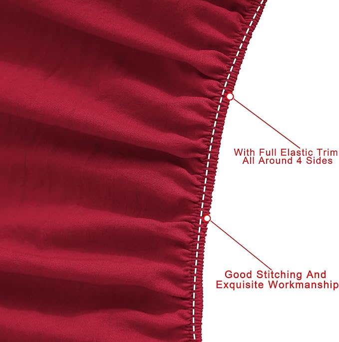 FLXXIE 4 Pieces Toddler Bedding Set, Soft and Breathable Microfiber Crib Sheet Set, Includes Quilted Comforter, Flat Top Sheet, Fitted Sheet, Envelope Pillow Case for Boys and Girls, Burgundy