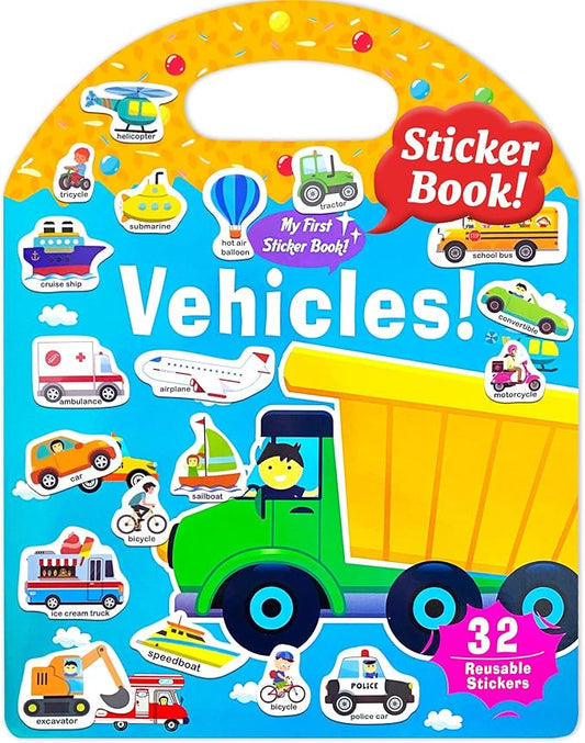 Benresive Reusable Sticker Books for Toddlers, Fun Travel Stickers for Kids, Toddler Sticker Book, Crafts Activities for Toddlers, 3 and Up Birthady Gifts - Transport