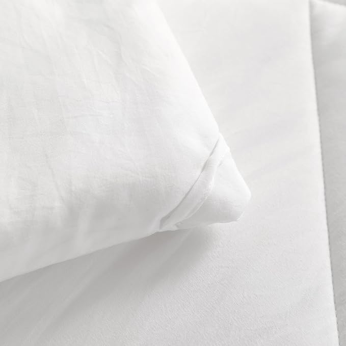 NTBAY Twin Comforter Set with Sheets, 5 Pieces Soft and Breathable Twin Bedding Set, Twin Bed in a Bag, Down Alternative Comforter Set Solid Color All Season, Kids Bedding Set, White