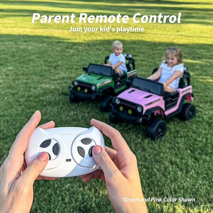12V Kids Ride on Car Truck, Kids Electric Vehicles Car Ride on Toy for Toddlers 3-5 with Remote Control - Green