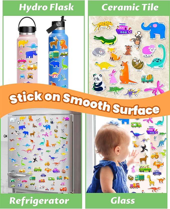 Walenced Reusable Sticker Book for Toddlers, Stickers for Kids, Toddler Sticker Book, Toddler Craft Activities, Toddler Travel Toys Ages 3 and Up Boy Girl Birthday Gifts