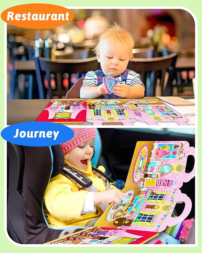 Benresive Reusable Sticker Books for Toddlers, Fun Travel Stickers for Kids, Toddler Sticker Book, Crafts Activities for Toddlers, 3 and Up Birthady Gifts - Dress Up