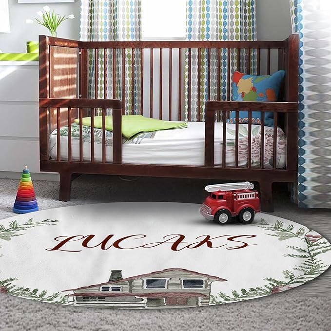 Custom Crib Bedding Set – Personalized Name Fawn Baby Bedding 5-Piece Set with Soft Blanket, Fitted Sheet, Changing Pad Cover, Rug and Wall Art – Sweet Woodland Theme Nursery Decor for Boys Girls