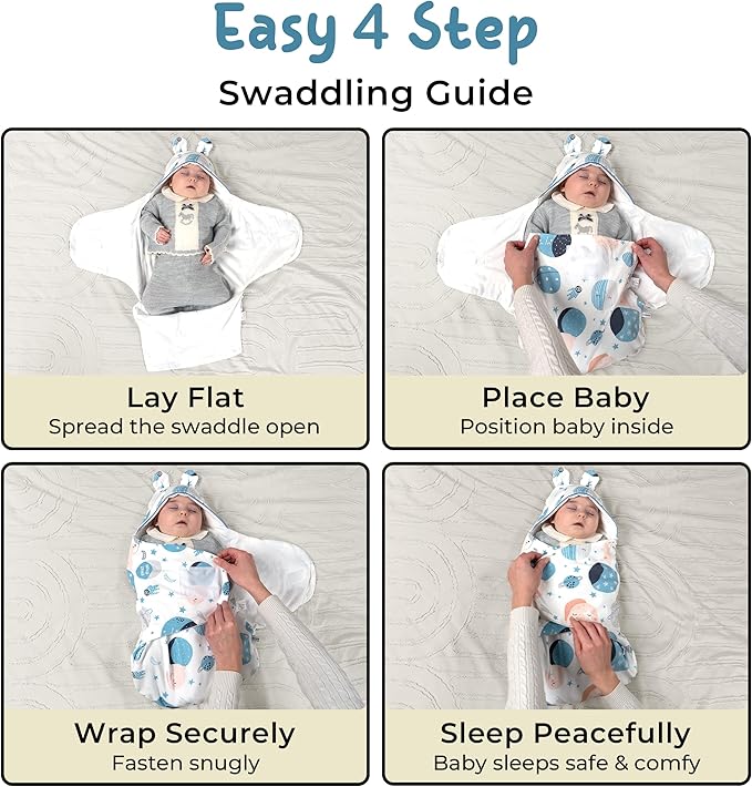 Sleep Sack 0-3 Months: 3-Way Adjustable Swaddles for Newborns, Baby Essentials, 100% Cotton Lining with Polyester Fabric, Perfect Newborn Swaddle Blanket for New Moms
