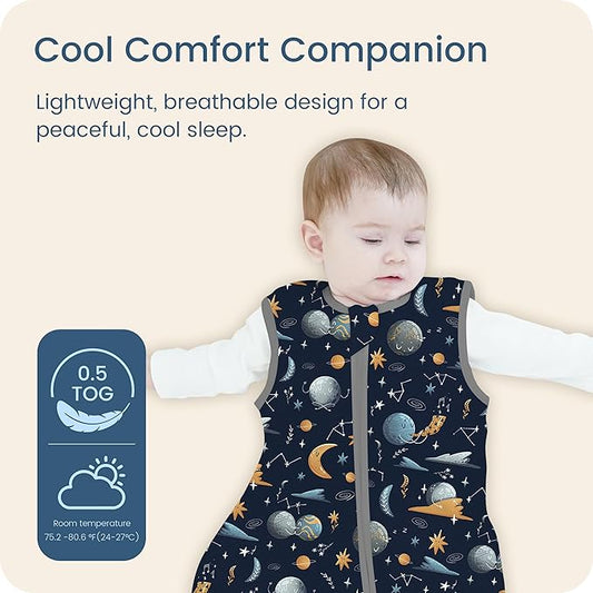 Toddler Sleep Sacks 2T-3T-4T, 0.5 TOG Light Summer Wearable Blankets, Extra Long XL Sleeping Bags, 2 Pack