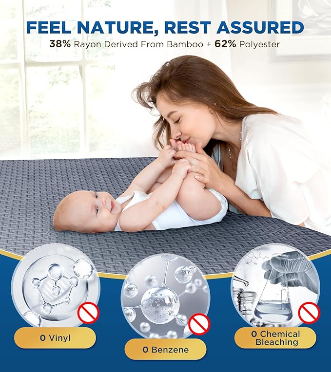 Premium 100% Waterproof Twin Mattress Protector, Breathable Cooling 3D Air Fabric Mattress Cover, Hypoallergenic Noiseless Bed Cover Vinyl Free, 8-21'' Deep Pocket (Gray)