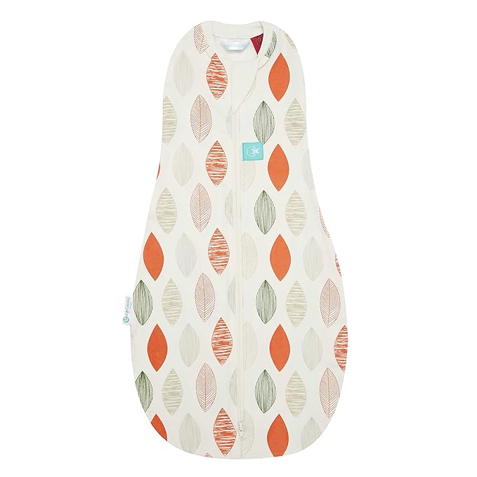 ergoPouch Cocoon Swaddle Sack 0.2 TOG - Baby Sleep Sack, Gentle Snug Fit Helps Calm Startle Reflex, Ideal for Arms In/Out Sleeping, Soft Breathable Fabric for Better Sleep (6-12 Months, Blush Leaf)