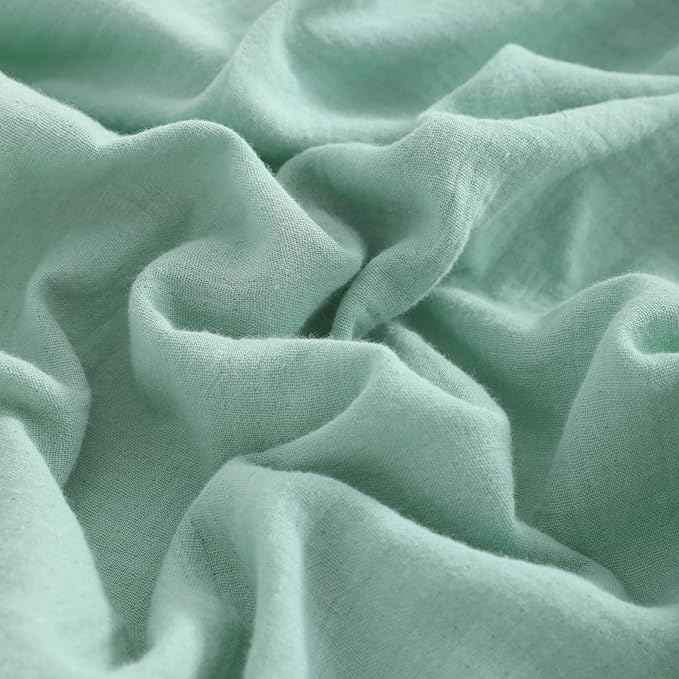 NTBAY 2 Pack Muslin Cotton Mini Crib Sheets, Soft and Breathable Double Layer 24x38 Baby Crib Sheets for Mini Crib and Toddler Mattresses, Boys, Girls, Unisex, Mint, 24x38 Inches