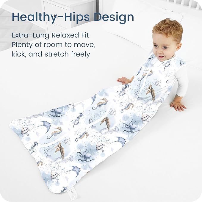 Toddler Sleep Sacks 2T-3T-4T, 0.5 TOG Light Summer Wearable Blankets, Extra Long XL Sleeping Bags, 2 Pack