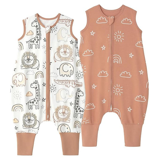 Yoofoss Toddler Sleep Sack With Feet 24-36 Months 100% Organic Cotton Baby Sleep Sack with Legs Toddler Wearable Blanket with 2-Way Zipper