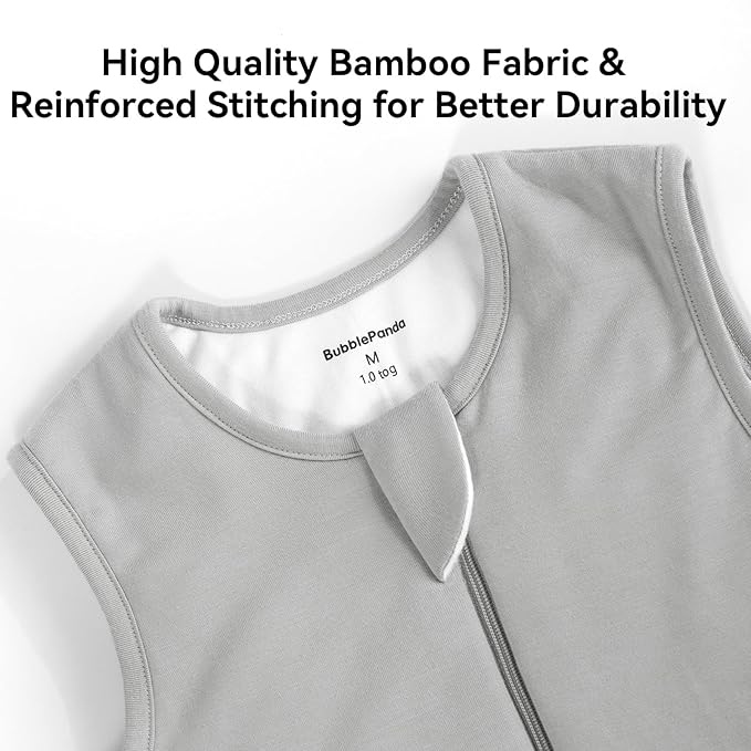 BubblePanda Rayon Made From Bamboo Toddler Sleep Sack with Feet 6-12 Months 2.5 Tog Winter Ultra Soft Warm Baby Sleep Bag Walker Quilted Thick Wearable Blanket with Legs 2-Way Zipper