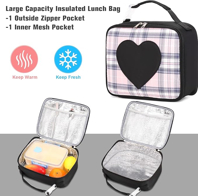 ACESAK Backpack for Girls - Bookbag Backpacks Schoolbag for Girls Kids Teen Women Casual Travel Daypacks - School Bag Elementary Middle School College Cute Backpack with Lunch Box (Black)