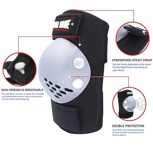 Kids/Youth Knee Pads Elbow Pads Wrist Guards 3 in1Protective Set, for 3-15 Years Child Roller Skates, Cycling, Inline Skating, Skateboard, BMX Bike, Balance Bike, Scooter Riding Sports