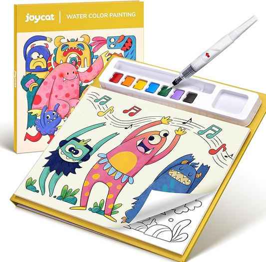 JoyCat Paint with Water Coloring Books for Toddlers, Watercolor Painting Sets for Kids Ages 3-5 4-8, Arts and Crafts Drawing Activities Toy Birthday Gift for Boys Girls (Monsters)