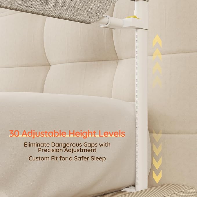 colorfarm Queen Size Toddler Bed Rail 3-Sided Bed Rail Guard with Safety Lock - Adjustable Bedrails for Baby Infant Child (78.7x78.7x59)