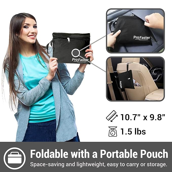 ProFaster Car Seat Travel Bag Backpack for Air Travel - Karfast Universal Infant Carseat Gate Check Bag Cover for Airplane, Foldable with Pouch, Black