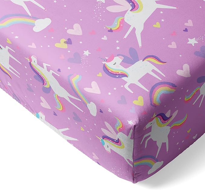 Little Sleepies Baby Crib Sheets, Buttery Soft Viscose from Bamboo Crib Sheets for Boys & Girls, Toddler Bed Sheet, Standard Crib Mattress Sheet, Super Stretchy & Elasticized (Sienna's Unicorns)