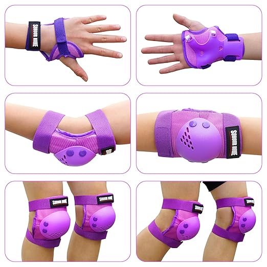 Kids/Youth Knee Pads Elbow Pads Wrist Guards 3 in1Protective Set, for 3-15 Years Child Roller Skates, Cycling, Inline Skating, Skateboard, BMX Bike, Balance Bike, Scooter Riding Sports