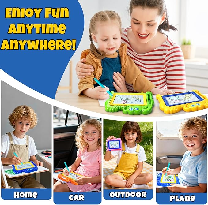 Hymaz 15 Pack Magnetic Drawing Board for Kids, Colorful Erasable Doodle Sketch Tablet for Toddlers 1-3, Travel Writing Drawing Pad for Boys Girls Birthday Party Favors Easter Valentines Day Gifts