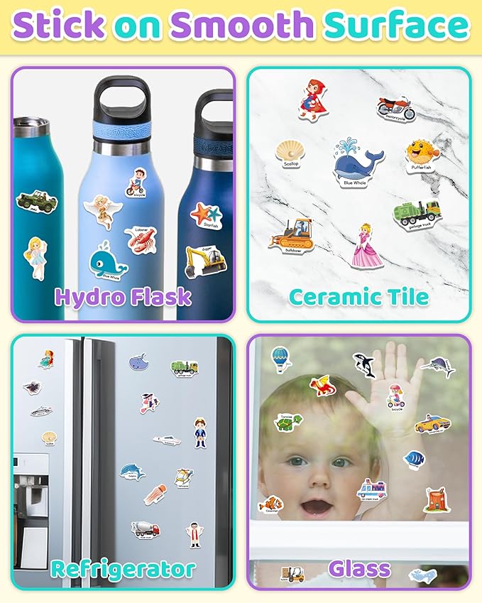 Benresive Reusable Sticker Books for Kids 2-4, Sticker Books for Toddlers 1-3 2-4, Toddler Travel Toys Activities Crafts Gifts
