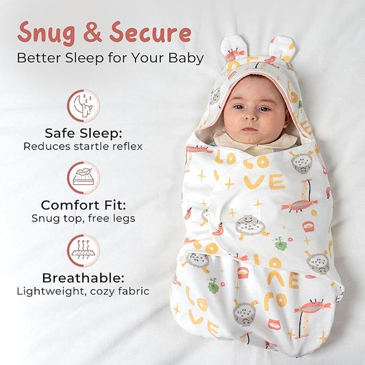 Sleep Sack 0-3 Months: 3-Way Adjustable Swaddles for Newborns, Baby Essentials, 100% Cotton Lining with Polyester Fabric, Perfect Newborn Swaddle Blanket for New Moms