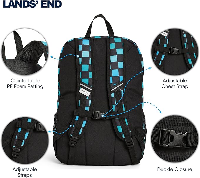 Lands' End Unisex Kids Large ClassMate Lightweight Durable Elementary School Backpack, Tundra