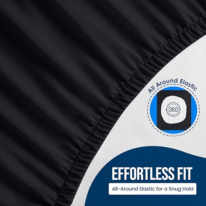 Utopia Bedding Waterproof Mattress Protector Queen Size, Premium 200 GSM Terry Mattress Cover, Soft & Breathable Bed Cover, Fitted Sheet Style with Stretchable Deep Pockets 17" (Black)