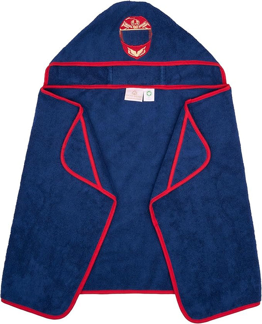 BAGNO MILANO Kids Organic Turkish Cotton Hooded Beach Cover-Up Towel, GOTS Certified, for Boys and Girls (Racer Navy, 24"x48"+8"/Hooded Towel)