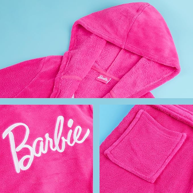 Get Trend Fleece Bathrobe for Girls, Teens, Dressing Gown, Soft Hooded Robe, Cozy Loungewear, Sleepwear Gifts for Girls
