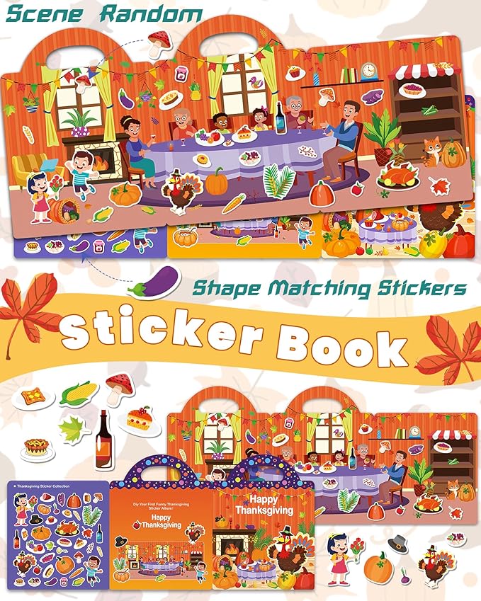 Walenced Reusable Sticker Book for Toddlers, Stickers for Kids, Toddler Craft Activities, Toddler Travel Toys Ages 3 and Up Boy Girl Birthday Gifts