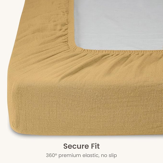 Bioweaves Organic Cotton Muslin Bassinet Sheet, GOTS Certified Extra Soft Fitted Sheet, Universal Fit for Oval Baby Bassinet Mattresses, 33" x 17", 4 Inch Pocket, Honey Glow
