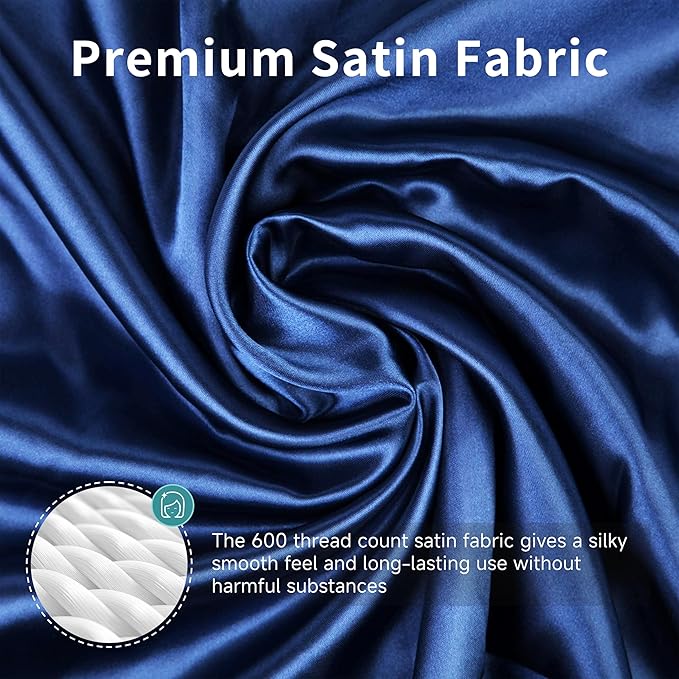 Satin Bassinet Sheet, Great for Baby Hair, Soft Silk Feeling Sheet for Rectangle Cradle Bassinet Mattress Pad, for Boys Gift Newborn and Infant(Navy)