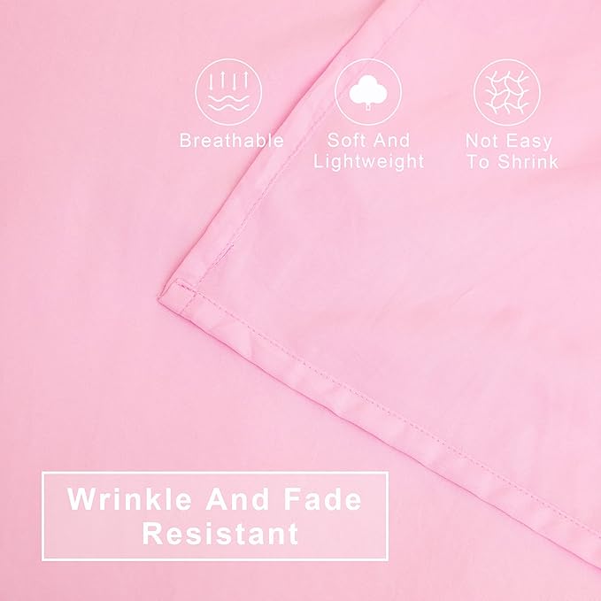 FLXXIE 4 Pieces Toddler Bedding Set, Soft and Breathable Microfiber Crib Sheet Set, Includes Quilted Comforter, Flat Top Sheet, Fitted Sheet, Envelope Pillow Case for Boys and Girls, Pink
