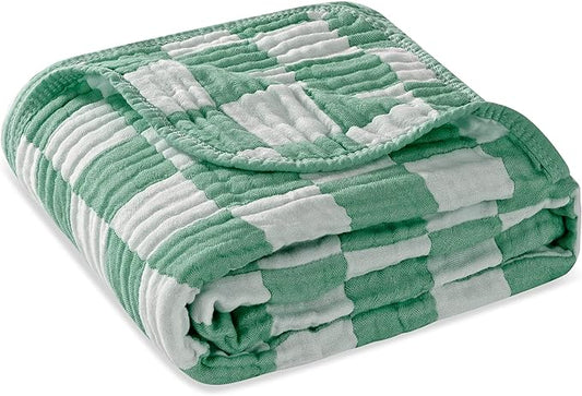 Ultra Soft Muslin Baby Blanket, A Versatile Swaddle and Bed Blanket for Babies, Toddlers, Boys, and Girls (1 Pack).
