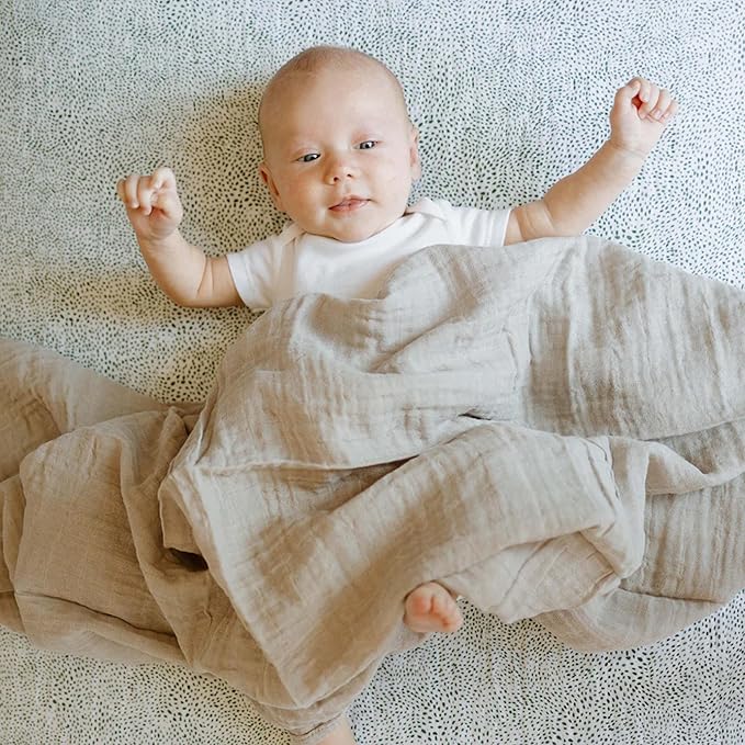 Little Unicorn Premium Crib Sheet | Breathable & Super-Soft Muslin Fabric (Green Seed)