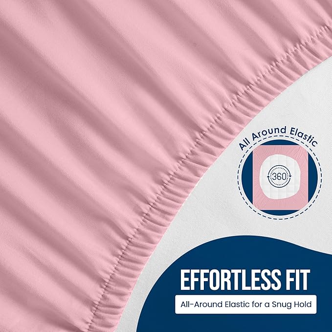 Utopia Bedding Waterproof Mattress Protector King Size, Premium 200 GSM Terry Mattress Cover, Soft & Breathable Bed Cover, Fitted Sheet Style with Stretchable Deep Pockets 17" (Pink)