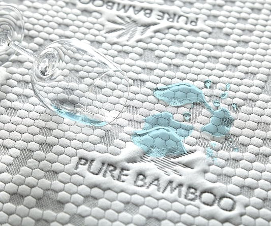 King Mattress Protector by PURE BAMBOO, Waterproof, Charcoal Fiber - Viscose Derived from Bamboo Charcoal Fiber, Mattress Cover Protects Against Moisture, Spills, Stains (King)