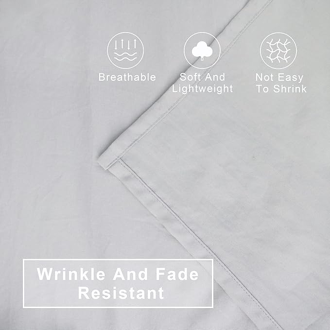 FLXXIE 4 Pieces Toddler Bedding Set, Soft and Breathable Microfiber Crib Sheet Set, Includes Quilted Comforter, Flat Top Sheet, Fitted Sheet, Envelope Pillow Case for Boys and Girls, Light Grey