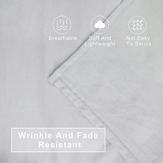 FLXXIE 4 Pieces Toddler Bedding Set, Soft and Breathable Microfiber Crib Sheet Set, Includes Quilted Comforter, Flat Top Sheet, Fitted Sheet, Envelope Pillow Case for Boys and Girls, Light Grey