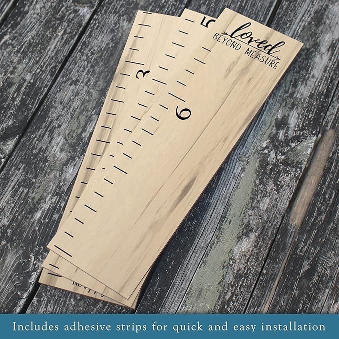 Farmhouse Style Wooden Kids Growth Chart Ruler for Boys and Girls (Weathered Natural - NTT)
