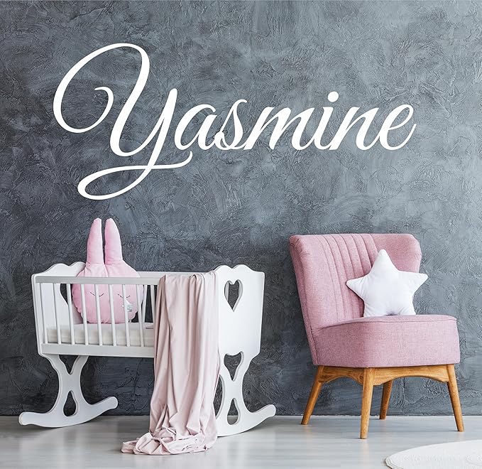 Decor Designs Decals Nursery Girls Personalized Custom Name Vinyl Wall Art Decal Sticker, Bedroom Baby and Childrens Decor, (Multiple Size Choices) (Single Name, Without Initial)
