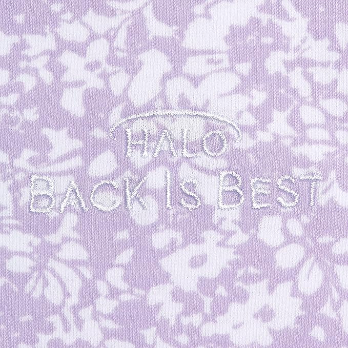 HALO SleepSack, 100% Cotton Wearable Blanket, Swaddle Transition Sleeping Bag, TOG 0.5, Aster Flowers-purple, Large, 12-18 Months