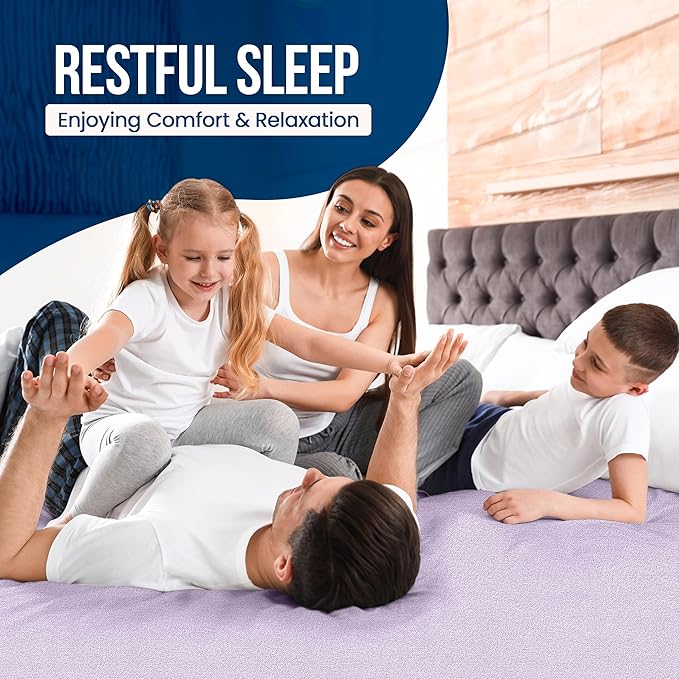 Utopia Bedding Waterproof Mattress Protector Queen Size, Premium 200 GSM Terry Mattress Cover, Soft & Breathable Bed Cover, Fitted Sheet Style with Stretchable Deep Pockets 17" (Lavender)