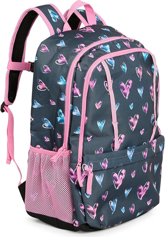 Lands' End Unisex Kids Large ClassMate Lightweight Durable Elementary School Backpack, Hot Pink