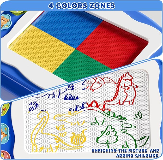 Magnetic Drawing Board Large Doodle Board Toddler Toys for Girls Boys 3 4 5 6 7 Year Old Kids, Montessori Preschool Educational Travel Toys Gifts Etch A Colorful Sketch Magnet Erasable Writing Pad