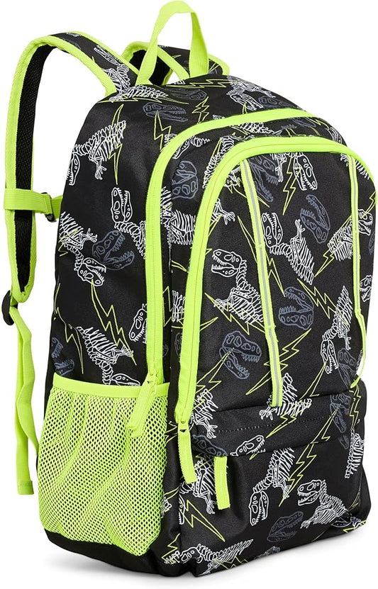 Lands' End Unisex Kids Large ClassMate Lightweight Durable Elementary School Backpack, Black Highlight