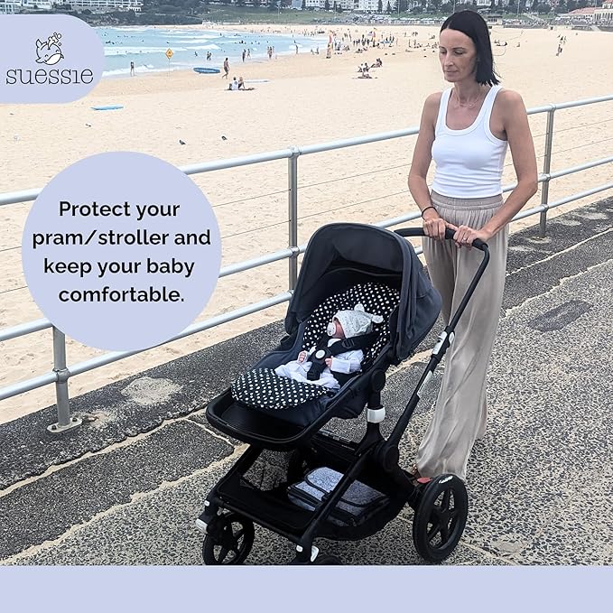 Suessie Stroller Liner - Universal and Reversible Seat Insert, Black Dots