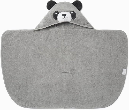 MORI Boys and Girls Hooded Panda Bath Towel in Grey - Unisex Kids Soft Blanket - Ultra Absorbent and Long Lasting - One Size